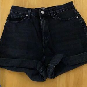 Mom high rise jean shorts
